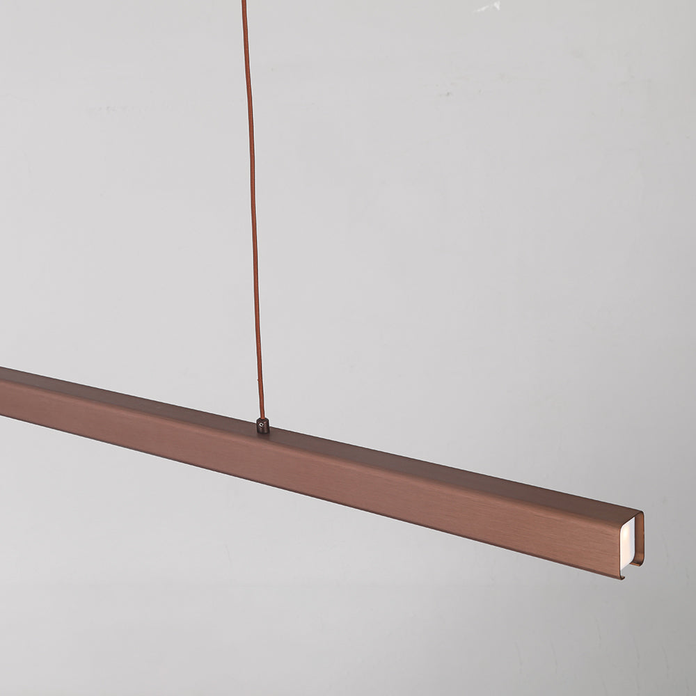 Iluminación LED Nexis para interiores, lámpara colgante lineal negra y marrón. Crea un ambiente único.