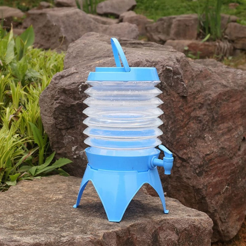 Dispensador de bebidas plegable 3.5L con grifo, ideal para picnics, fiestas y camping. Muy portátil.