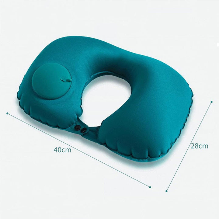 Almohada inflable portátil para el cuello, accesorio de viaje unisex que proporciona descanso cervical y confort.