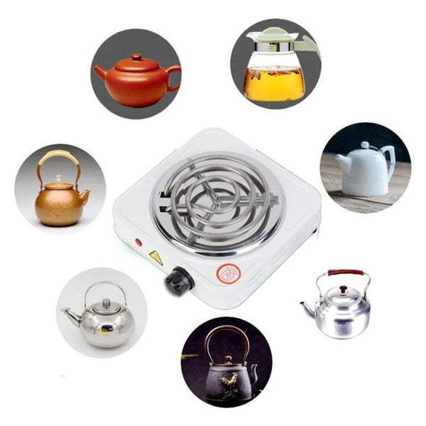 Quemador eléctrico portátil de un solo plato para cocinar. Solución de cocina sin gas, eficiente y compacta para el hogar.