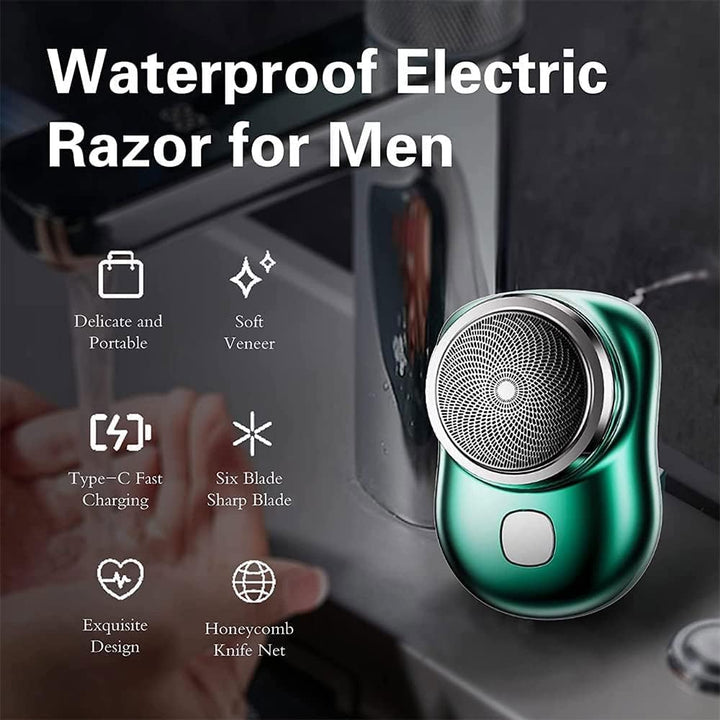 Cuchillas de precisión en afeitadora eléctrica masculina, afeitado indoloro y apurado. Impermeable para uso en seco o mojado.