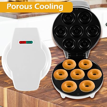 Prepara mini donas perfectas con esta máquina eléctrica. Disfruta de postres y desayunos caseros fácilmente. Regalo ideal.
