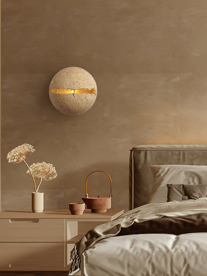 Decorativo aplique de pared travertino beige, un toque natural y elegante para tu hogar.