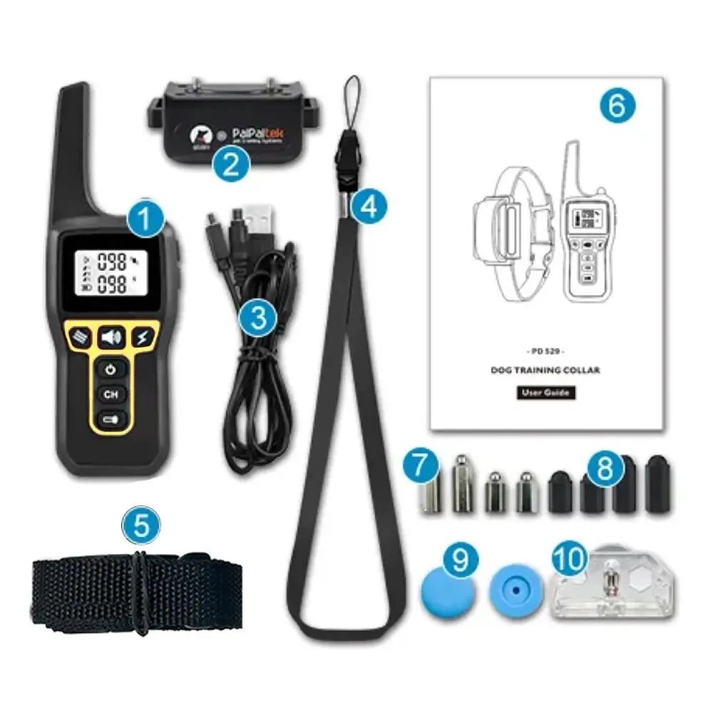 Kit de collar de entrenamiento remoto para perros, duradero y recargable, para un adiestramiento efectivo y gentil.