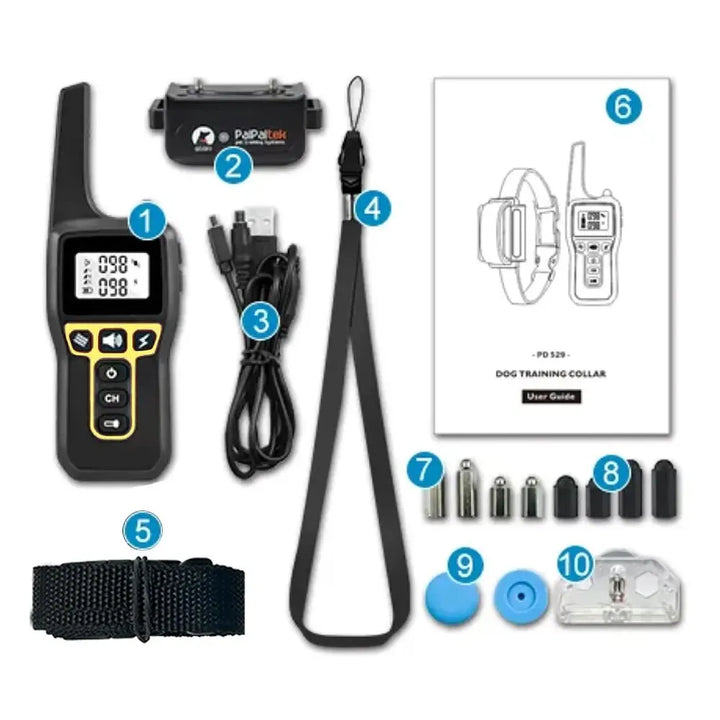 Kit de collar de entrenamiento remoto para perros, duradero y recargable, para un adiestramiento efectivo y gentil.