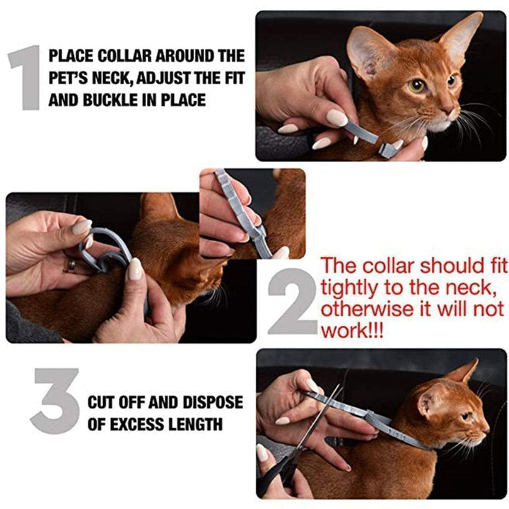 Collar antipulgas y garrapatas seguro y ajustable para mascotas. Proporciona 8 meses de protección para perros y gatos.