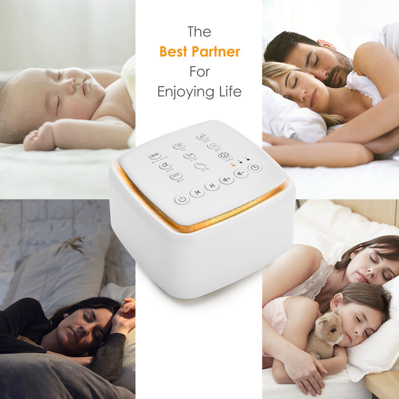 Máquina CalmWave para dormir, ruido blanco y relajación, alivia el insomnio en adultos y bebés.