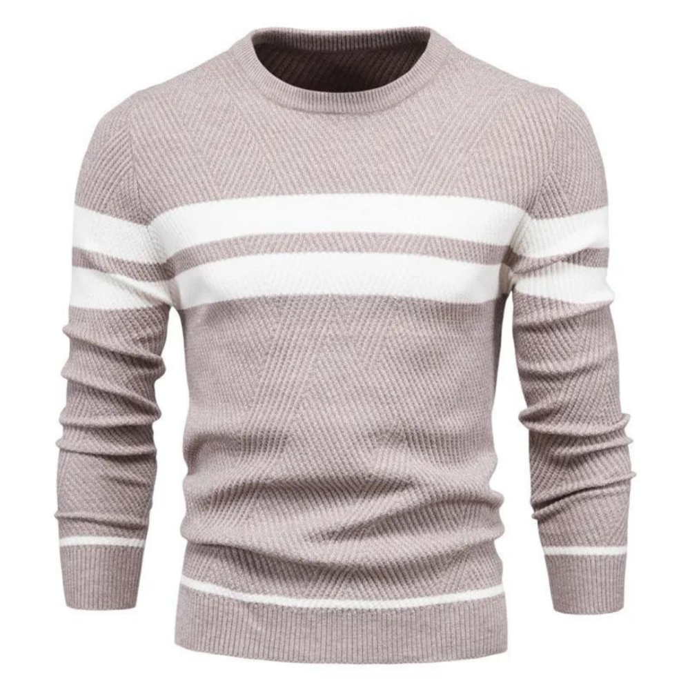Suéter de hombre trenzado, ideal para oficina y uso diario. Estilo moderno y cálido.