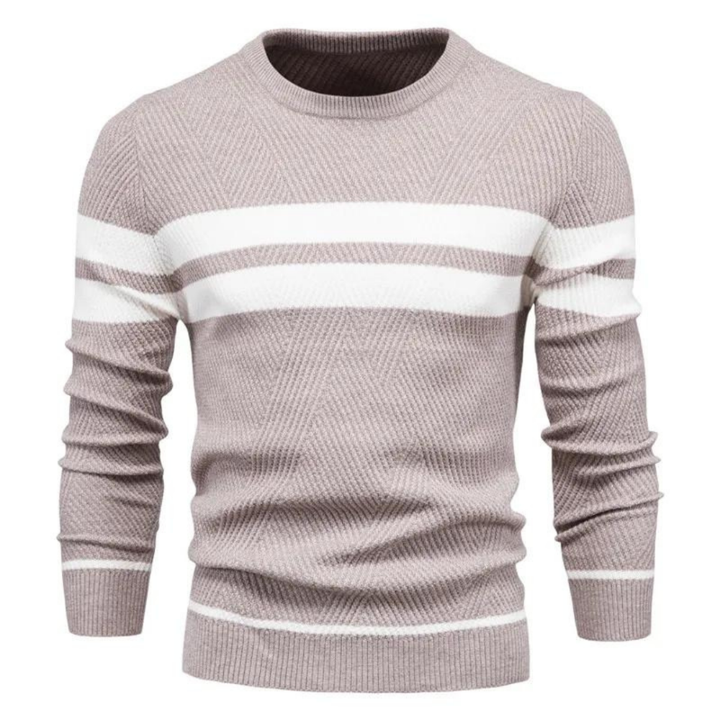Suéter de hombre trenzado, ideal para oficina y uso diario. Estilo moderno y cálido.