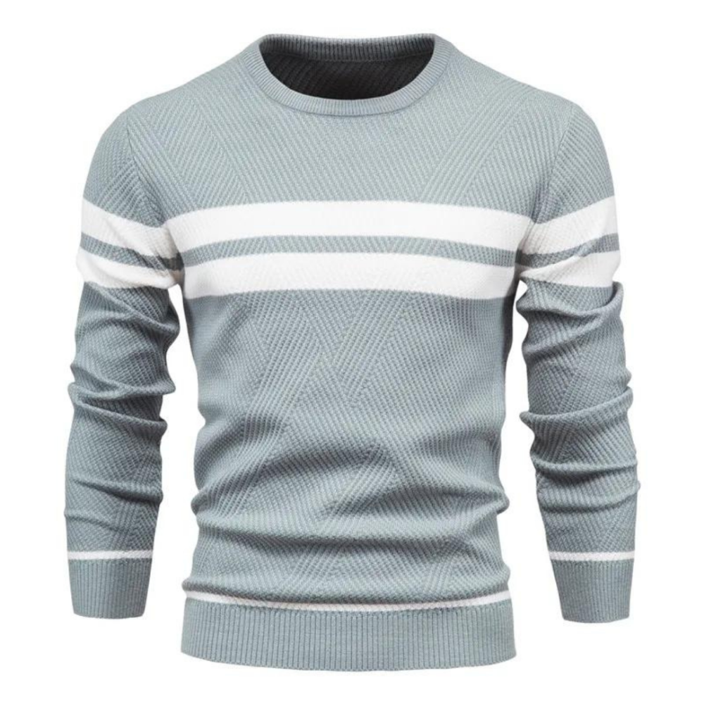 Elegante jersey trenzado de hombre. Perfecto para el trabajo o reuniones casuales de invierno.