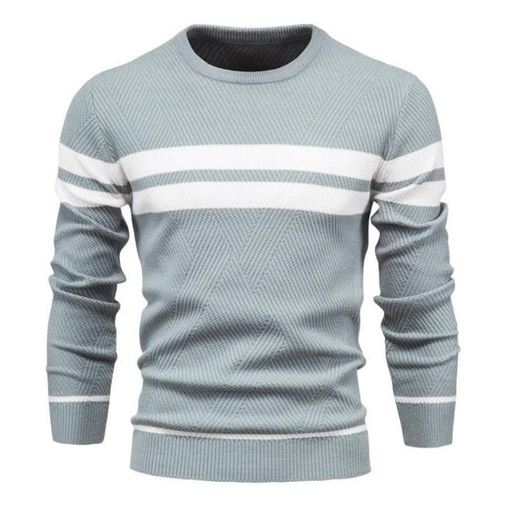Elegante jersey trenzado de hombre. Perfecto para el trabajo o reuniones casuales de invierno.