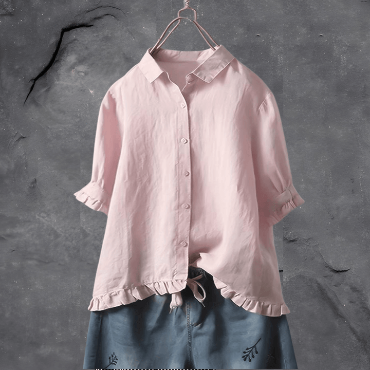 Ropa de moda: camisa de mujer en algodón 100% transpirable, manga larga. Confort y estilo para cualquier ocasión.