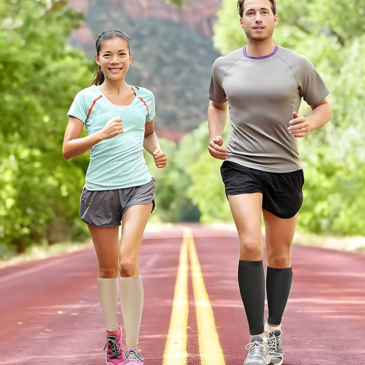 Calcetines de compresión unisex para aliviar dolor de piernas, mejorar circulación y reducir calambres.