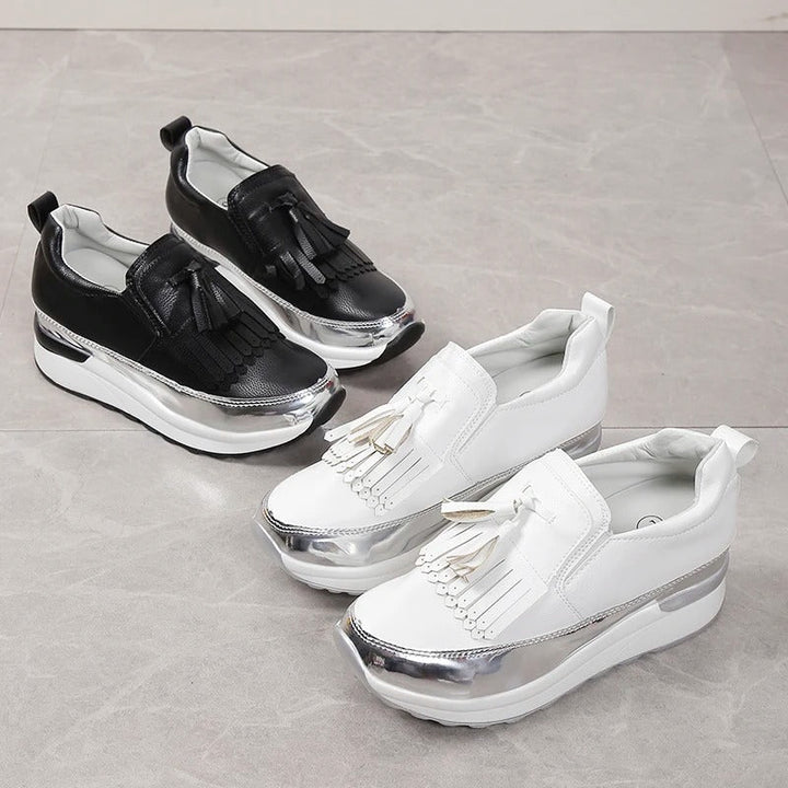 Zapatillas SERALIA de mujer, plataforma, flecos, urbanas, cómodas, calzado de moda casual.