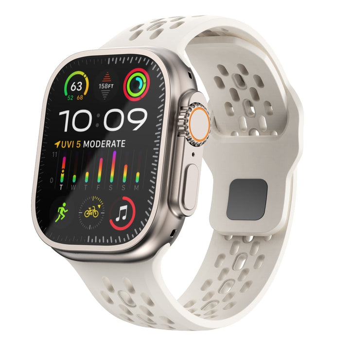 Correa de reloj FKM ultra transpirable. Ideal para deportes, garantiza comodidad y evita la sudoración.