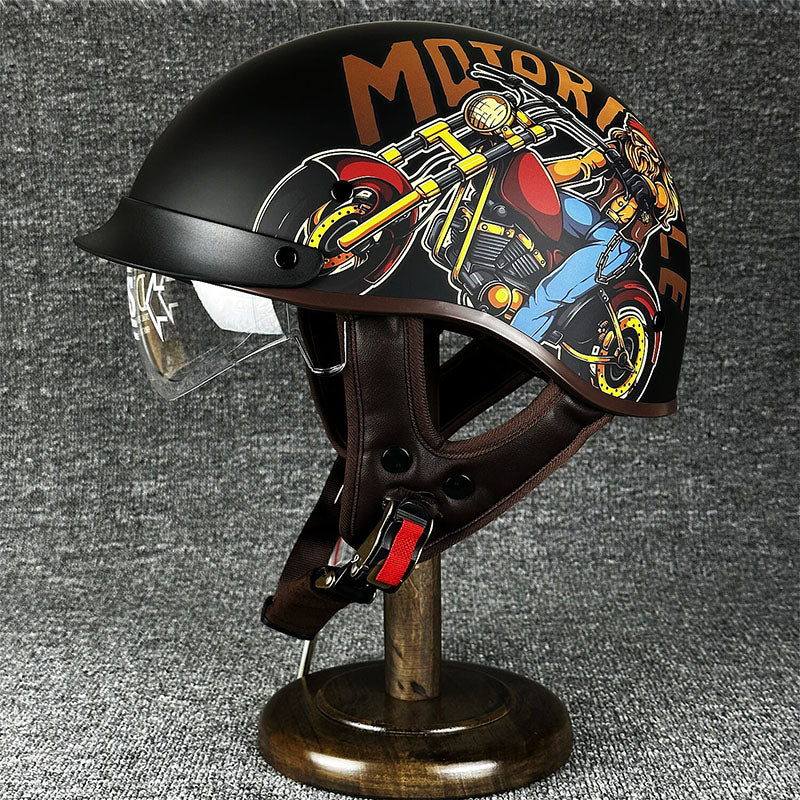 Comodidad urbana: casco de motocicleta transpirable con visor integrado y cierre.
