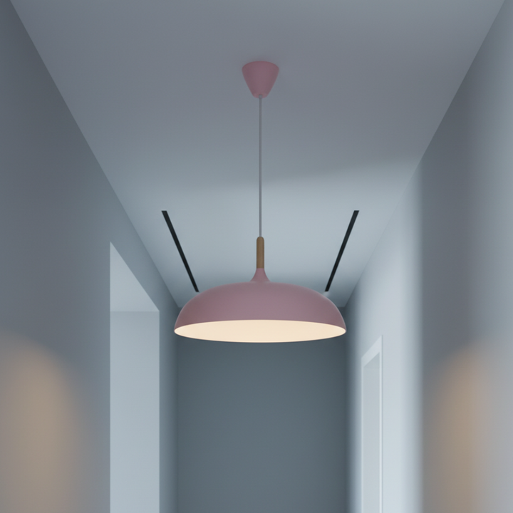 Iluminación de comedor con estilo. Lámpara colgante minimalista, ajustable, decoración escandinava.