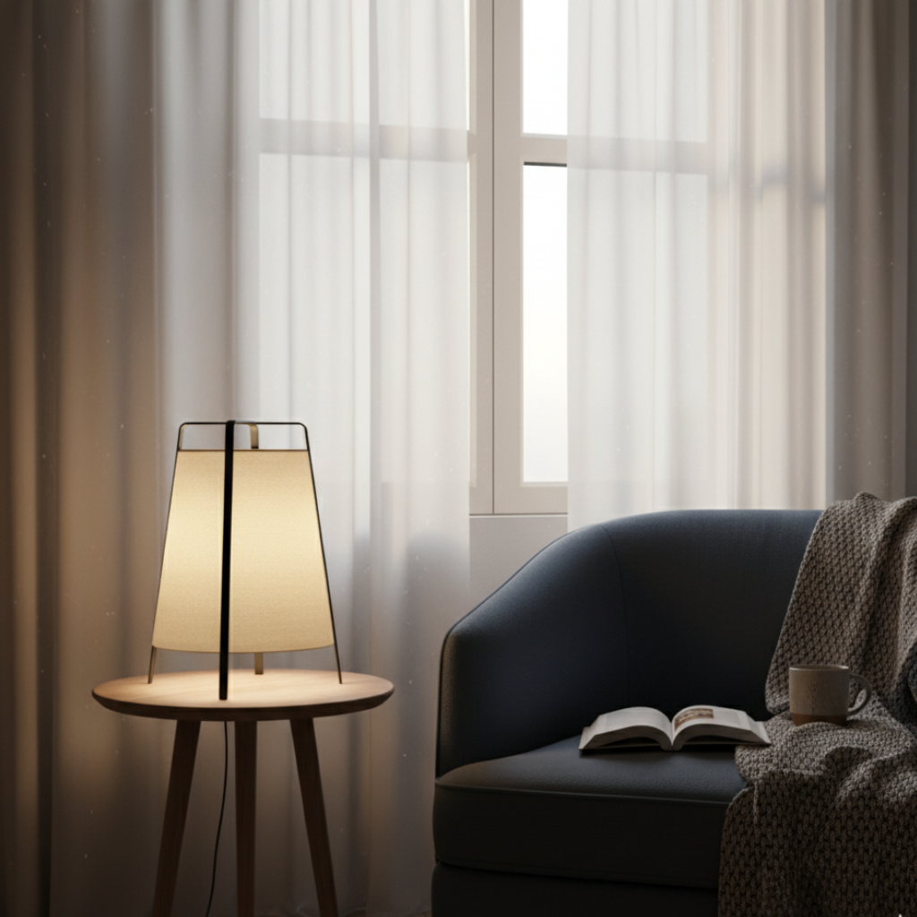 Lámpara de mesa, luz cálida LED para un ambiente acogedor en tu hogar.