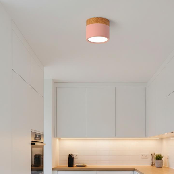 Foco LED de techo para ahorro energético, diseño moderno y luz interior cálida o fría.