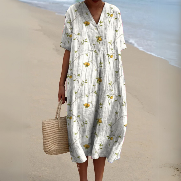 Vestido floral de moda para mujer, diseño elegante para primavera, verano y celebraciones.