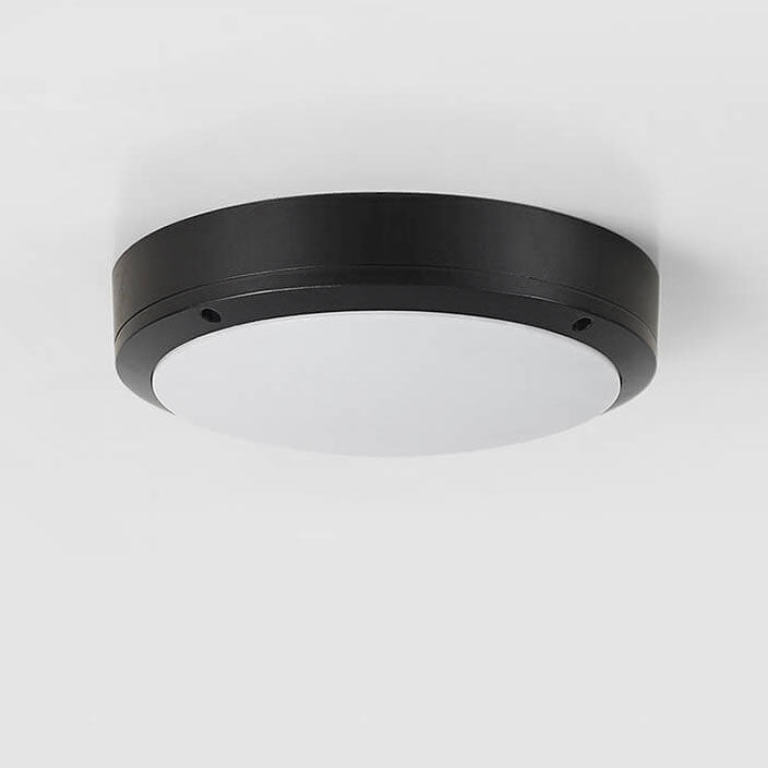 Lámpara LED redonda de techo para exterior, duradera y de bajo consumo para iluminación de terraza.