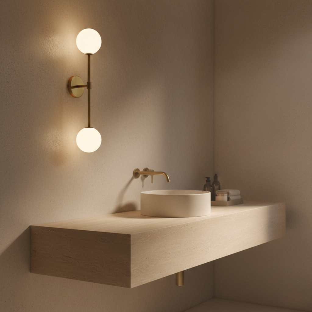Aplique de pared LED dorado con luz cálida suave, ideal para crear ambientes acogedores en interior.