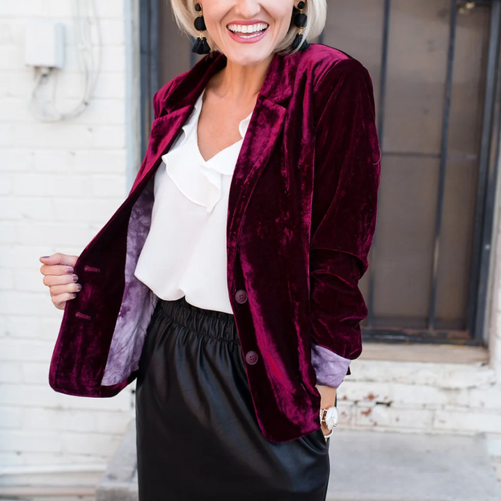 Blazer ARLET mujer, chaqueta elegante, ropa festiva, moda sofisticada para eventos especiales.