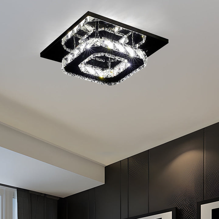 Lámpara de techo LED de cristal ideal para dormitorio: luz suave, diseño moderno y elegante.