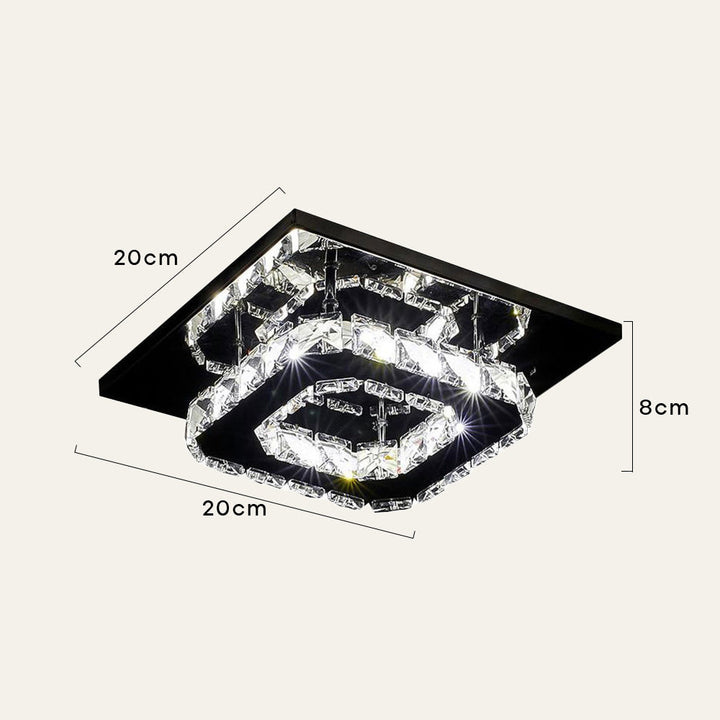 Elegante lámpara de techo LED de cristal, proporciona iluminación brillante y un toque moderno al hogar.