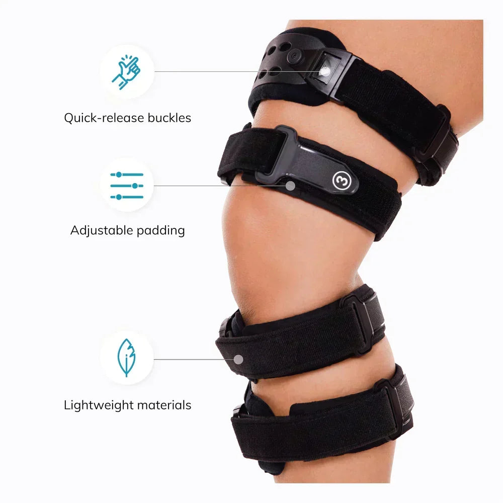 Soporte de rodilla descompresor para osteoartritis, mejora la movilidad y reduce el dolor.