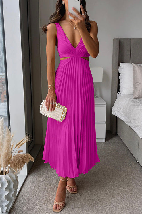 Vestido midi fluido sin mangas para mujer, movimiento ligero, ideal para días de verano.