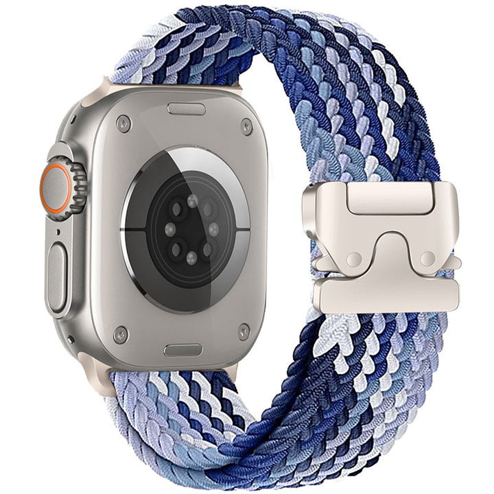 Correa de nylon trenzado unisex con cierre rápido para smartwatch, cómoda y de moda.