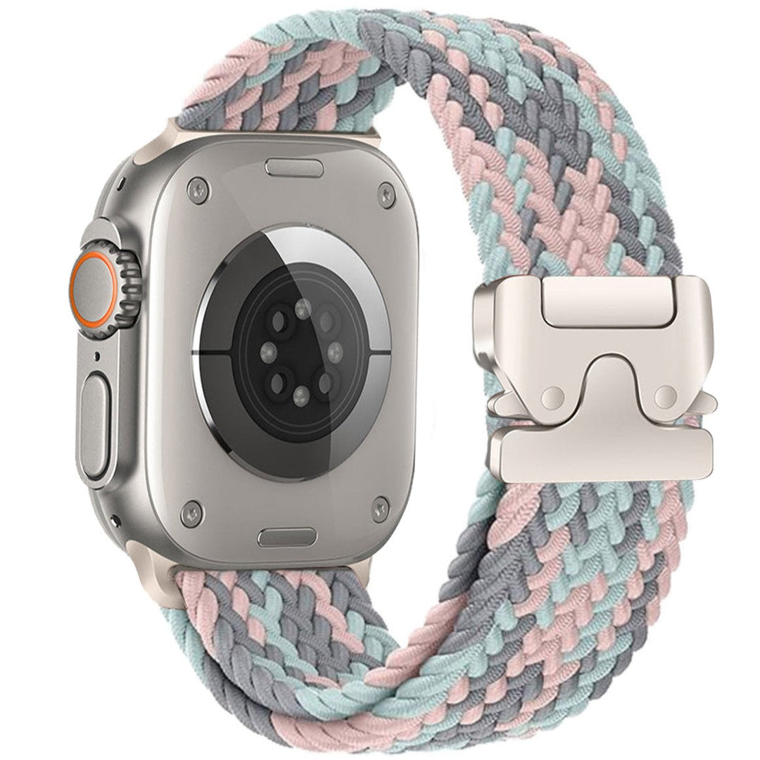 Correa de nylon trenzado para smartwatch, accesorio duradero, ajustable y con estilo.