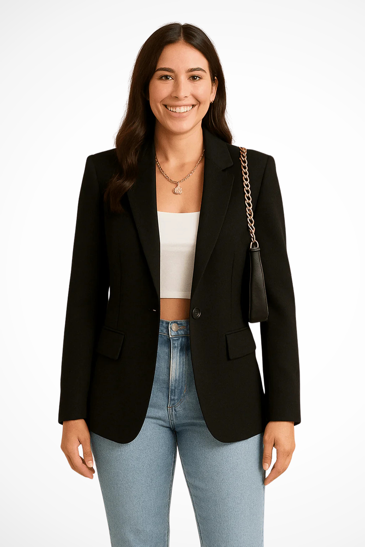 Blazer ligero mujer elegante, ideal oficina o casual. Moda femenina versátil y cómoda.