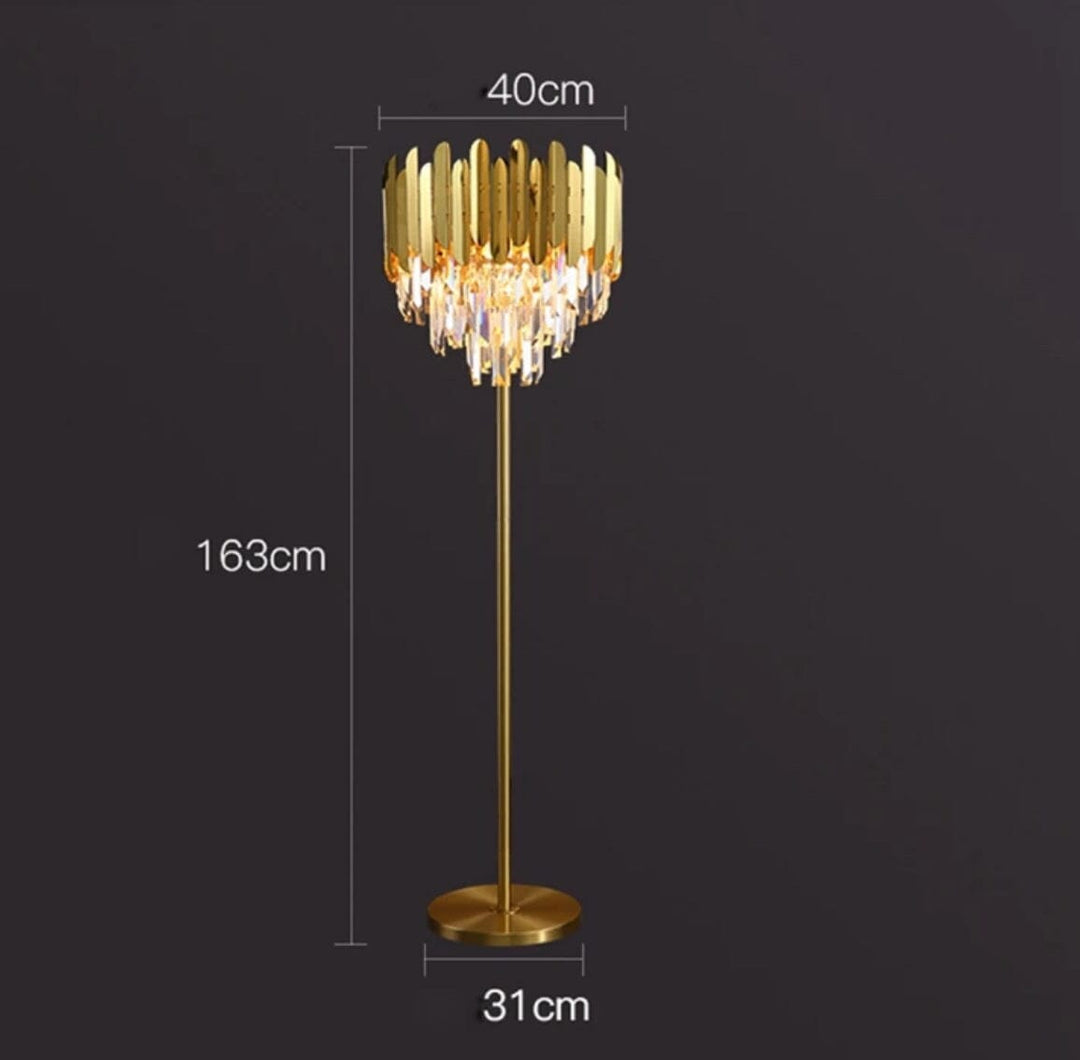 Lámpara de mesa de cristal LED, diseño moderno. Aporta luz cálida/blanca y lujo a tu espacio. Versátil para hogar.
