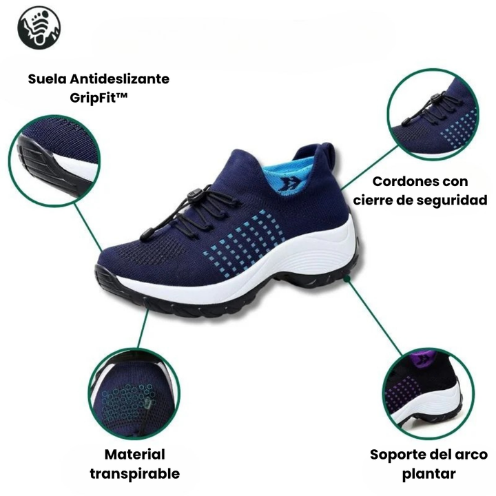 Zapatillas transpirables para pies sensibles, brindan alivio a artritis y espolón calcáneo.