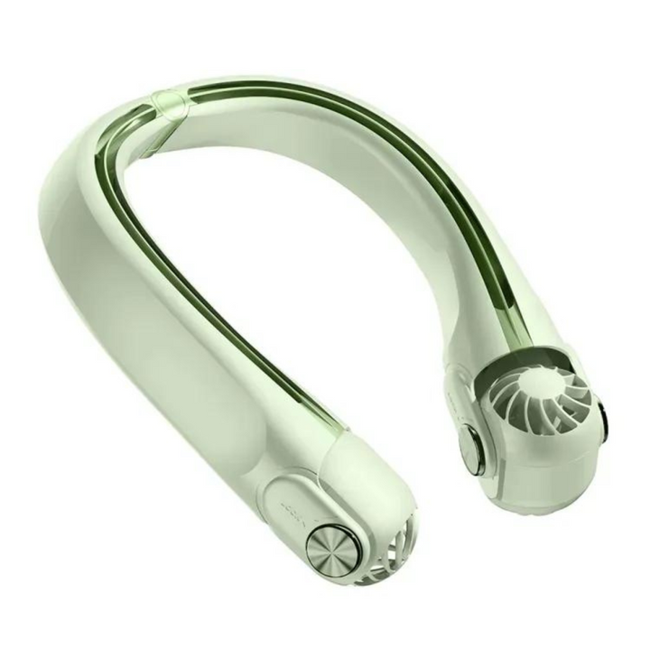 Ventilador de cuello manos libres silencioso, ofrece refrigeración cómoda y portátil para el verano.