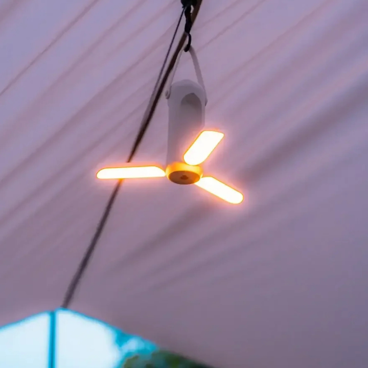 Lámpara de ambiente LED recargable, portátil para exteriores, ofrece iluminación cálida y suave.