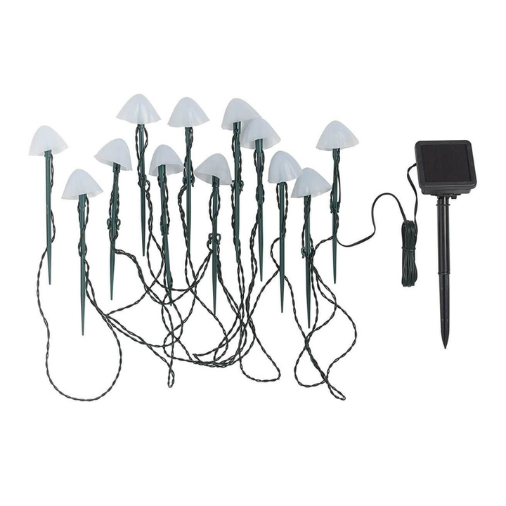 Iluminación decorativa solar LED de hongo para jardines y terrazas.
