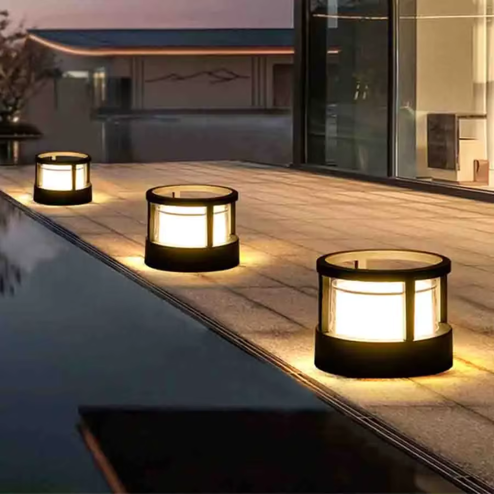 Luces LED exteriores para patio, iluminación decorativa moderna.