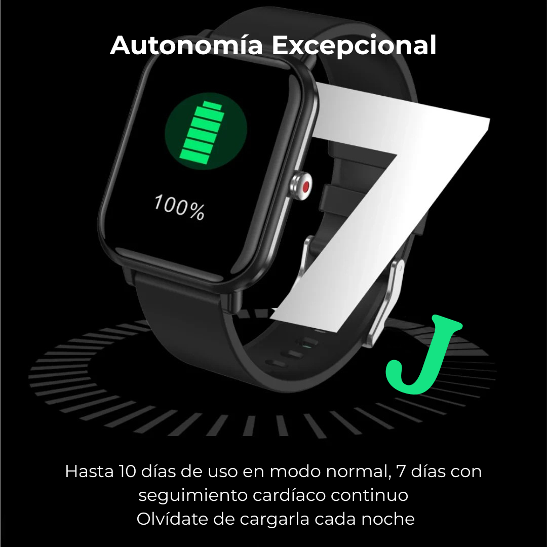 Reloj inteligente unisex mostrando notificaciones: Mantente conectado. Ideal para bienestar y salud.