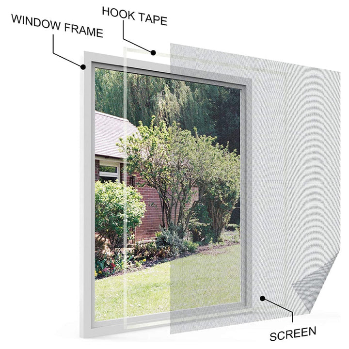 Mosquitera universal para ventana, protección anti-insectos con instalación sencilla y segura.