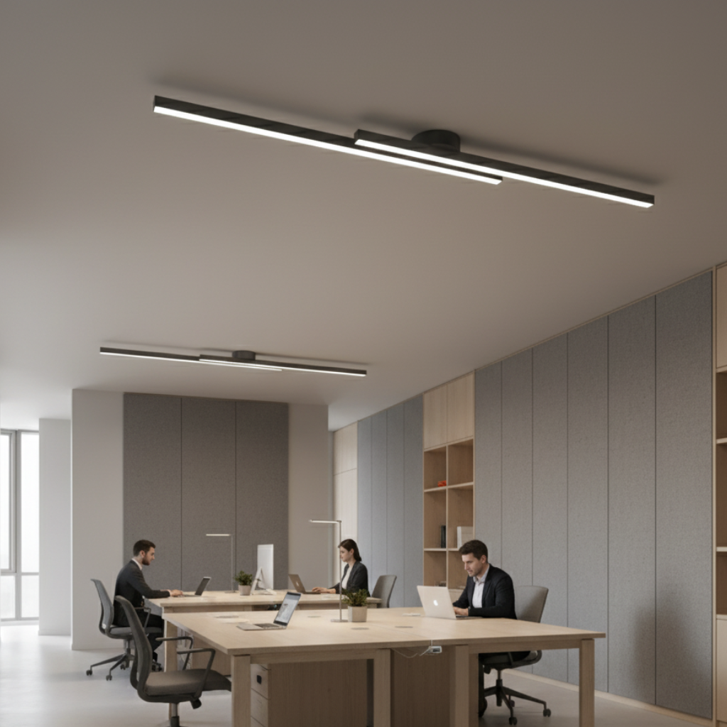 Lámpara de diseño. Iluminación lineal LED regulable. Estilo moderno y minimalista para tu hogar.