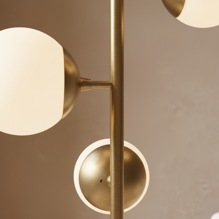 Lámpara de iluminación dorada moderna, perfecta para realzar cualquier espacio del hogar.