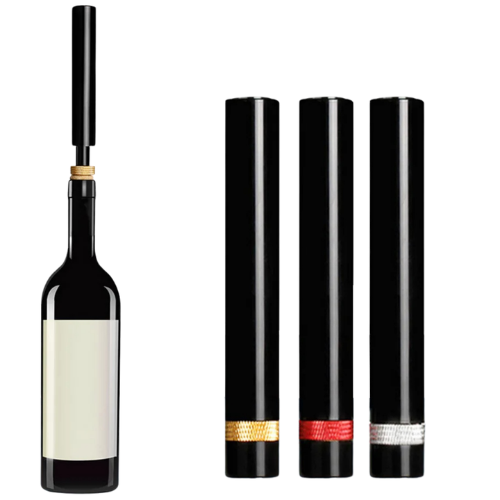 Sacacorchos de vino a presión, extrae corchos sin esfuerzo y sin dañarlos. Diseño robusto para bar.