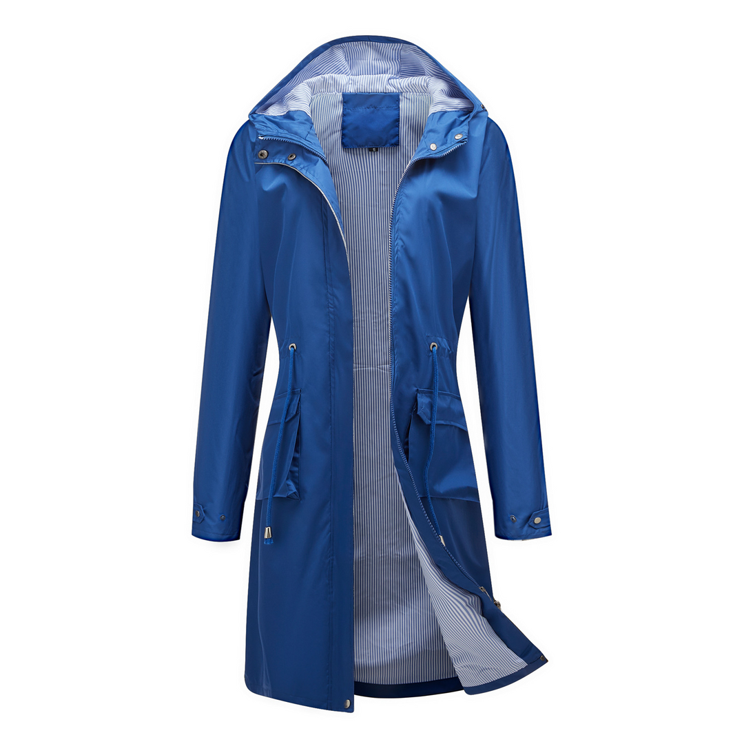 Gabardina impermeable clásica para mujer, ideal para lluvia en primavera/otoño. Abrigo elegante y funcional.
