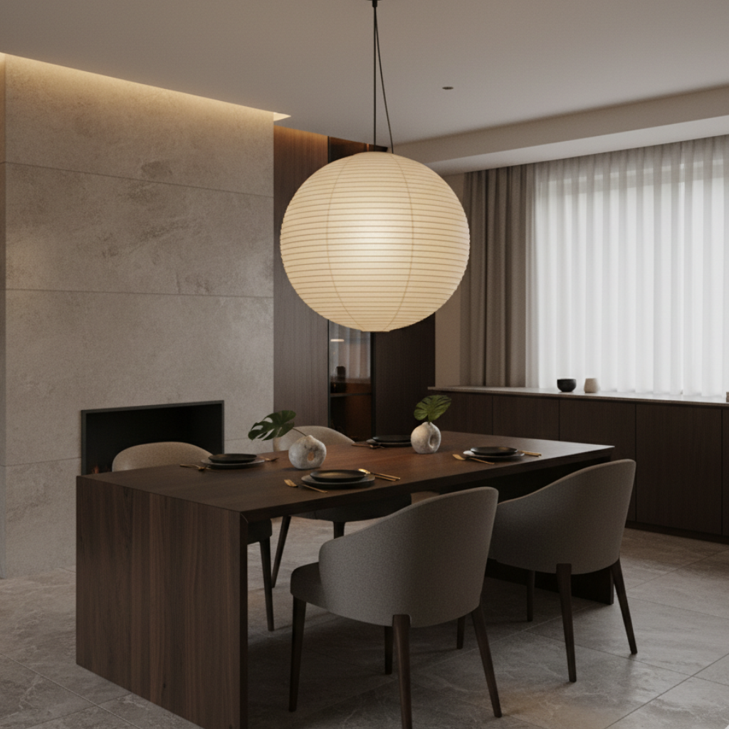 Decora tu hogar con lámpara Akari, diseño japonés moderno y elegante iluminación de techo.