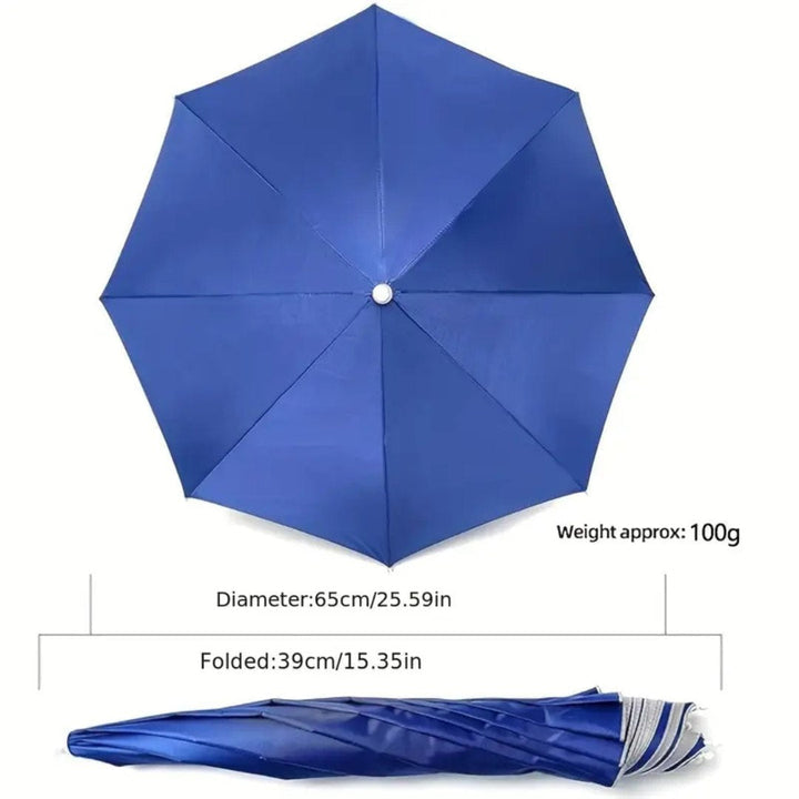 Sombrero paraguas con dosel amplio. Plegable, anti-UV, unisex. Gran protección solar para exterior y jardín.