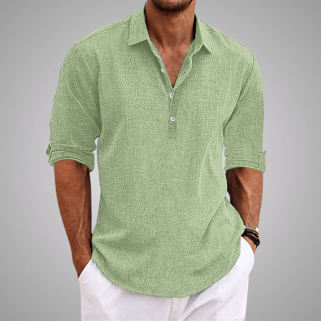 Camisa Samuel hombre, elegancia y confort. Ropa versátil, transpirable, disponible en tallas grandes para verano.
