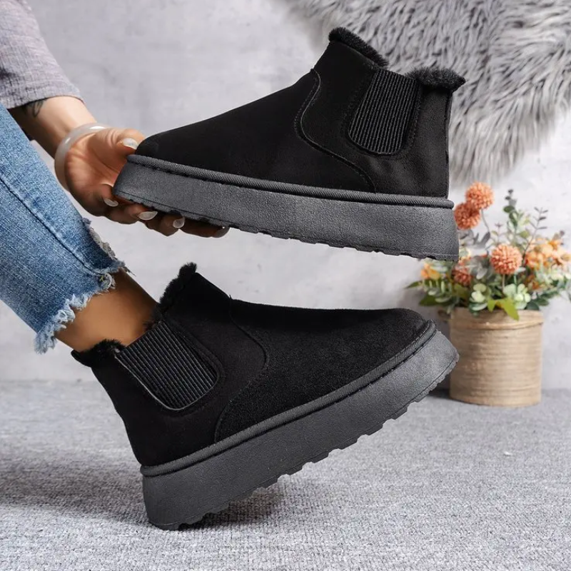 Botas de invierno para mujer, duraderas, antideslizantes, con forro suave y cálido.